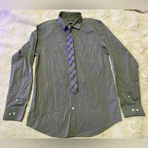 Van Heusen long sleeve kids shirt and tie